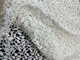 شال رینگی طرح برگ جنس مکرومه ( نخ کتان )